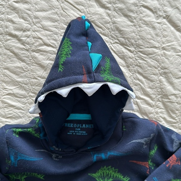 2T Baby boy toddler blue and green dinosaur pants hoodie, and long sleeve Tee - Picture 12 of 13